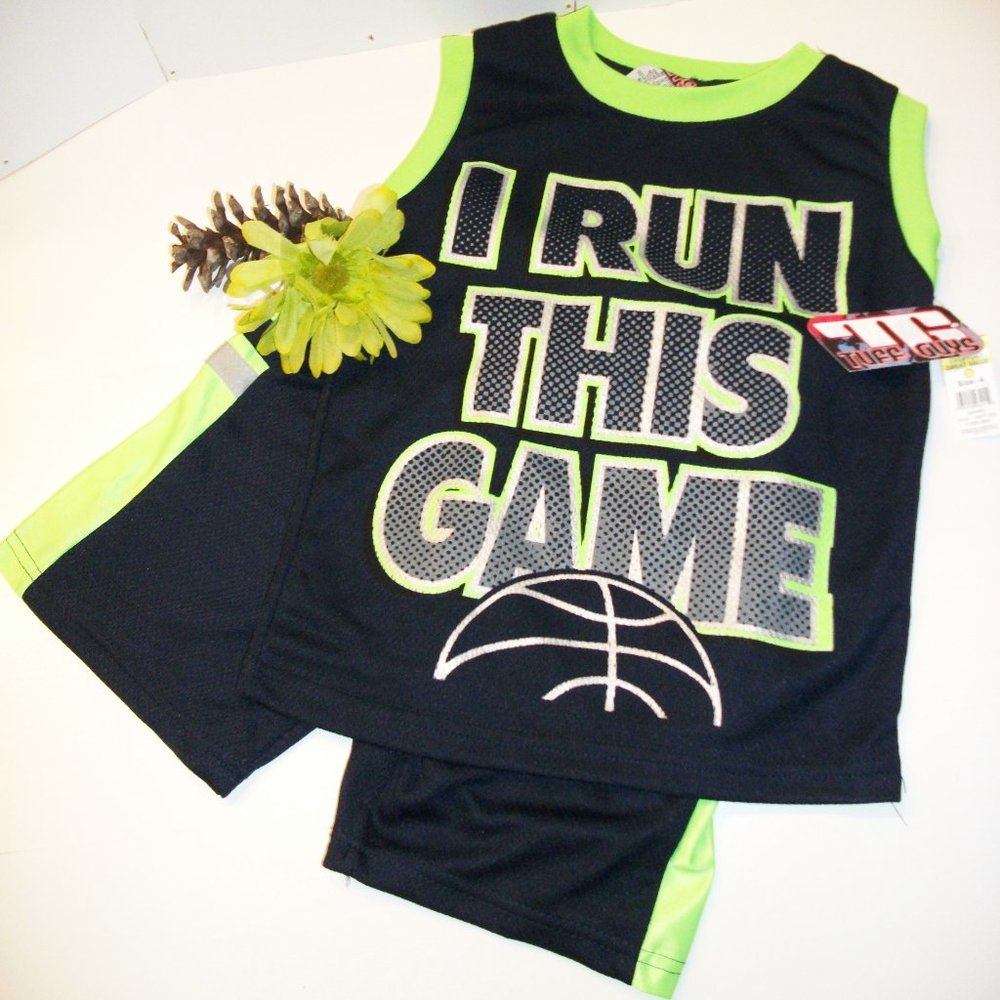 TUFF GUYS Boys 4 Basketball Tank/Shorts NWT